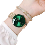 Women Genuine Diamond Dial Bracelet Watch
