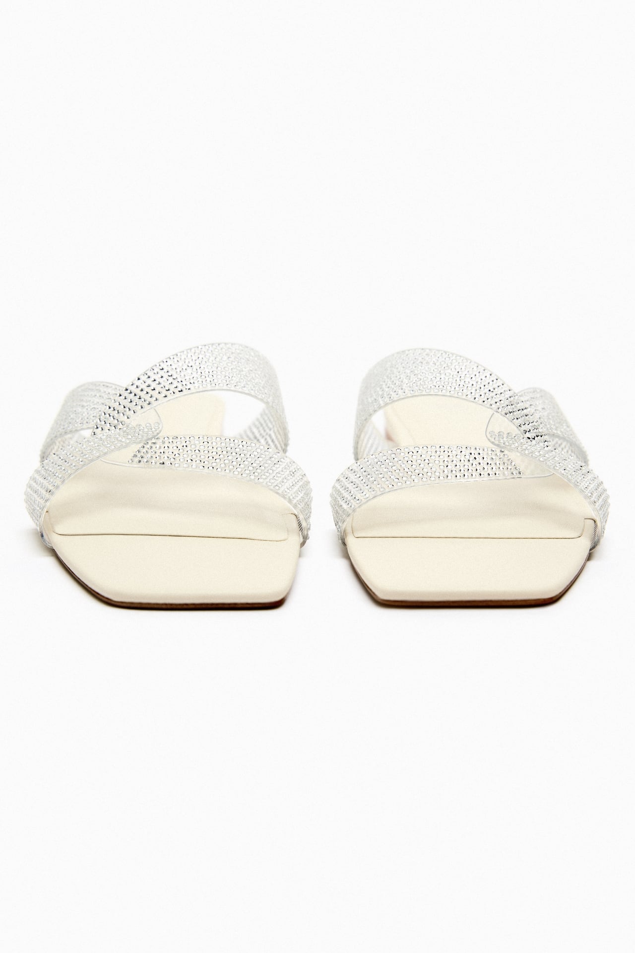 FLAT VINYL SANDALS WITH RHINESTONES