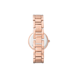 Rose Gold Link Bracelet Watch With Diamond Index And Green Dial