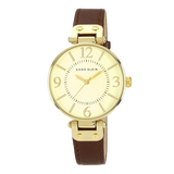 Round Dial Leather Strap Ladies Watch