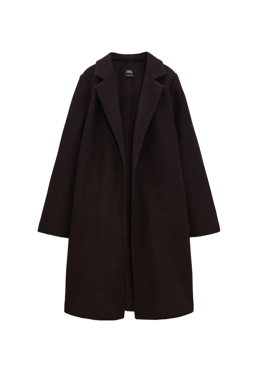 Lapel Collar Coat - Chocolate
