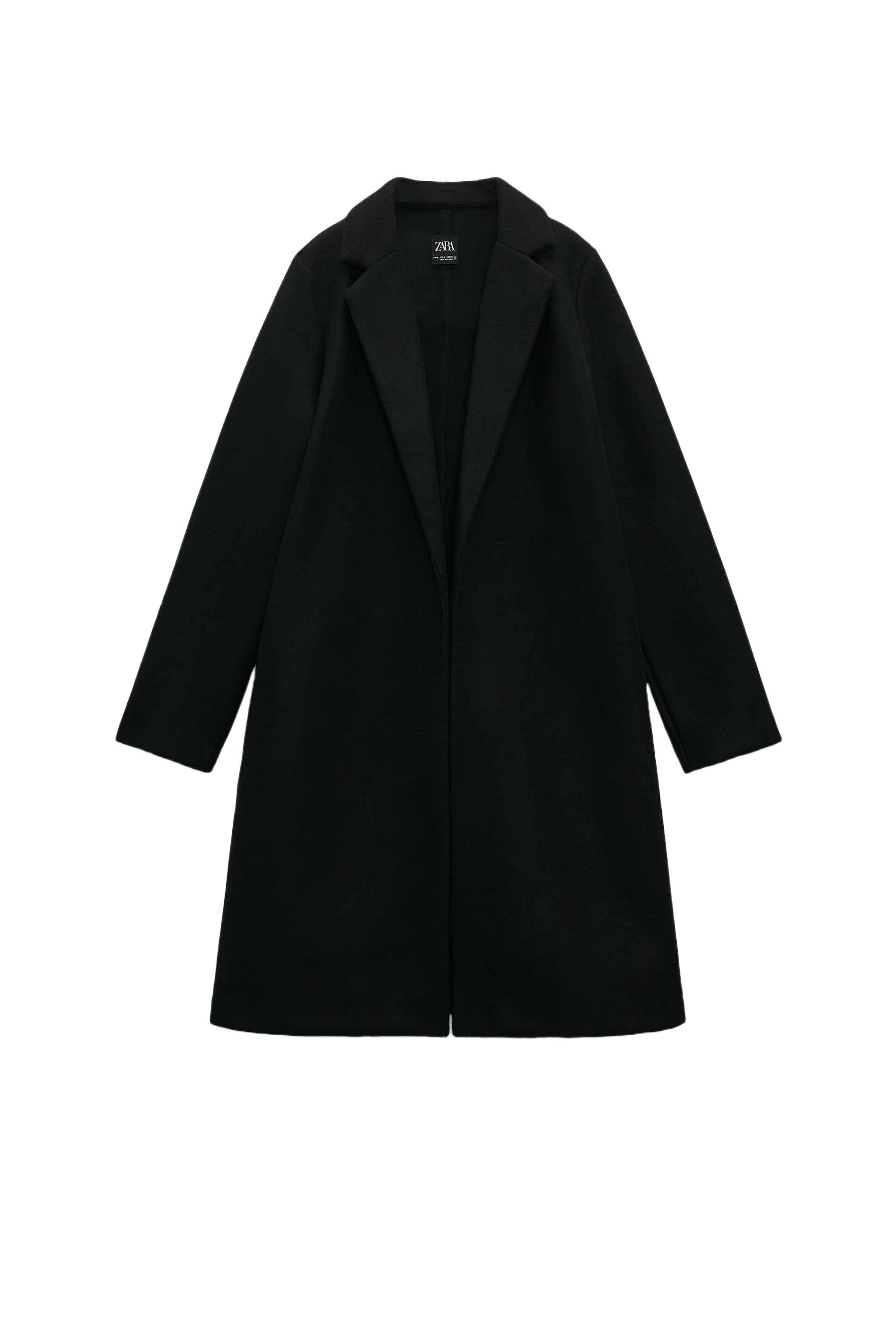 Lapel Collar Coat - Black