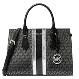 Sheila Medium Signature Logo and Metallic Satchel