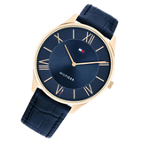 Tommy Hilfiger Navy Leather Slim Men's Watch