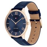 Tommy Hilfiger Navy Leather Slim Men's Watch