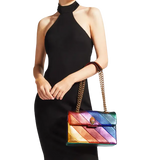 Leather Kensington Bag - Dark Rainbow