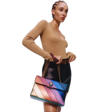Leather Kensington Bag - Dark Rainbow