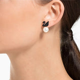 Swarovski iconic swan earrings with detachable pearl