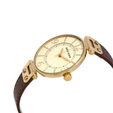 Round Dial Leather Strap Ladies Watch