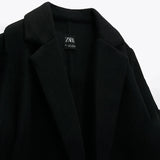 Lapel Collar Coat - Black